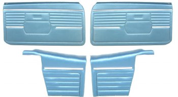 1968 Camaro Convertible Standard Interior Assembled Door Panel Kit  Medium Blue