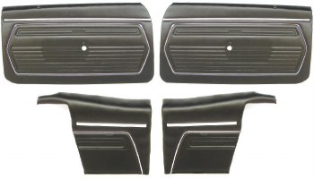 1969 Camaro Convertible Standard Interior Assembled Door Panel Kit  Black