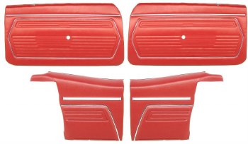 1969 Camaro Convertible Standard Interior Assembled Door Panel Kit  Red