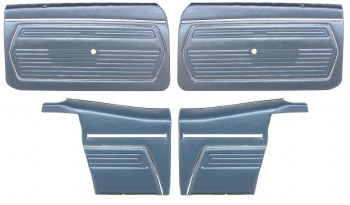 1969 Camaro Convertible Standard Interior Assembled Door Panel Kit  Dark Blue