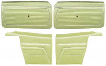 1969 Camaro Convertible Standard Interior Assembled Door Panel Kit  Moss Green