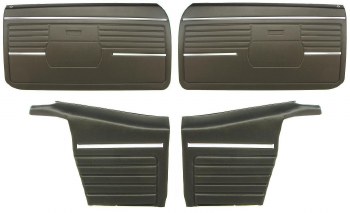 1968 Camaro Convertible Standard Interior Assembled OE Door Panel Kit Black