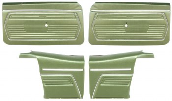 1969 Camaro Convertible Standard Interior Assembled OE Door Panel Kit Dark Green