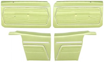 1969 Camaro Convertible Standard Interior Assembled OE Door Panel Kit Moss Green