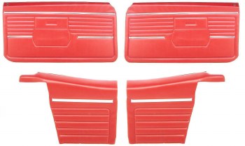 1968 Camaro Convertible Standard Interior Assembled OE Door Panel Kit Red