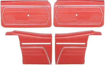 1969 Camaro Convertible Standard Interior Assembled OE Door Panel Kit Red