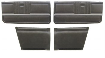 1967 Camaro Convertible Standard Interior Assembled Door Panel Kit  Black