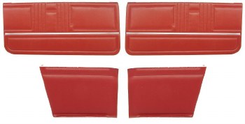 1967 Camaro Convertible Standard Interior Assembled Door Panel Kit  Red