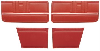 1967 Camaro Convertible Standard Interior Assembled Door Panel Kit  Red