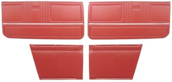 1967 Camaro Convertible Standard Interior Assembled OE Door Panel Kit Red