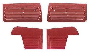 1969 Camaro Convertible Standard Interior Unassembled  Door Panel Kit Red