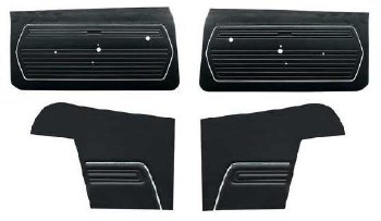 1969 Camaro Convertible Standard Interior Unassembled  Door Panel Kit Black