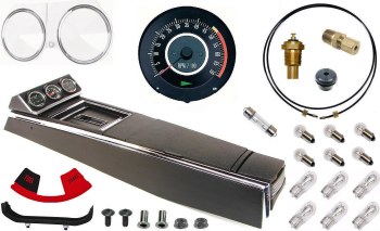 1967 Camaro Tach &amp; Console w/Gauges Conversion Kit w/PG 120 MPH 5/7K Tach