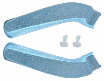 1967 Camaro &amp; Firebird Bucket Seat Hinge Covers OE Quality Bright Blue Pair