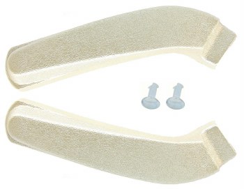 1968 Camaro & Firebird Bucket Seat Hinge Covers OE Quality Pearl Parchment Pair