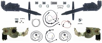 1967 Camaro &amp; Firebird Power Window Conversion Kit OE With Correct Wiring Harnesses  Relays Switches Regulators