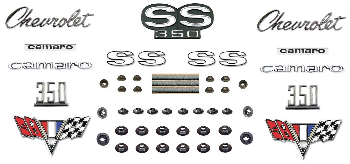 thumbnail image 2 of 1968 Camaro 350 RS Emblem Kit – 35PC, Rally Sport Grille, GM Licensed, Hugger Performance 2 of 2
