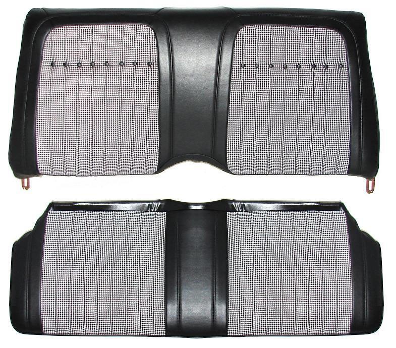 1969 Camaro Convertible Deluxe Houndstooth Interior Rear Seat Coves Black