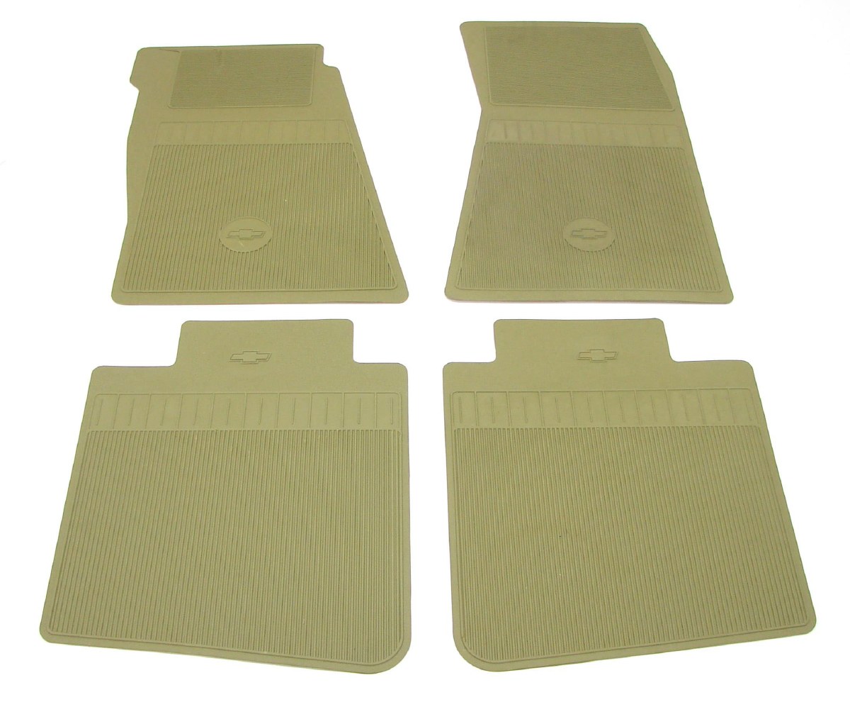 1968 1969 Camaro Bowtie Rubber Floor Mats Front And Rear Oe Style Ivy Gold 1967 1968 1969 4752