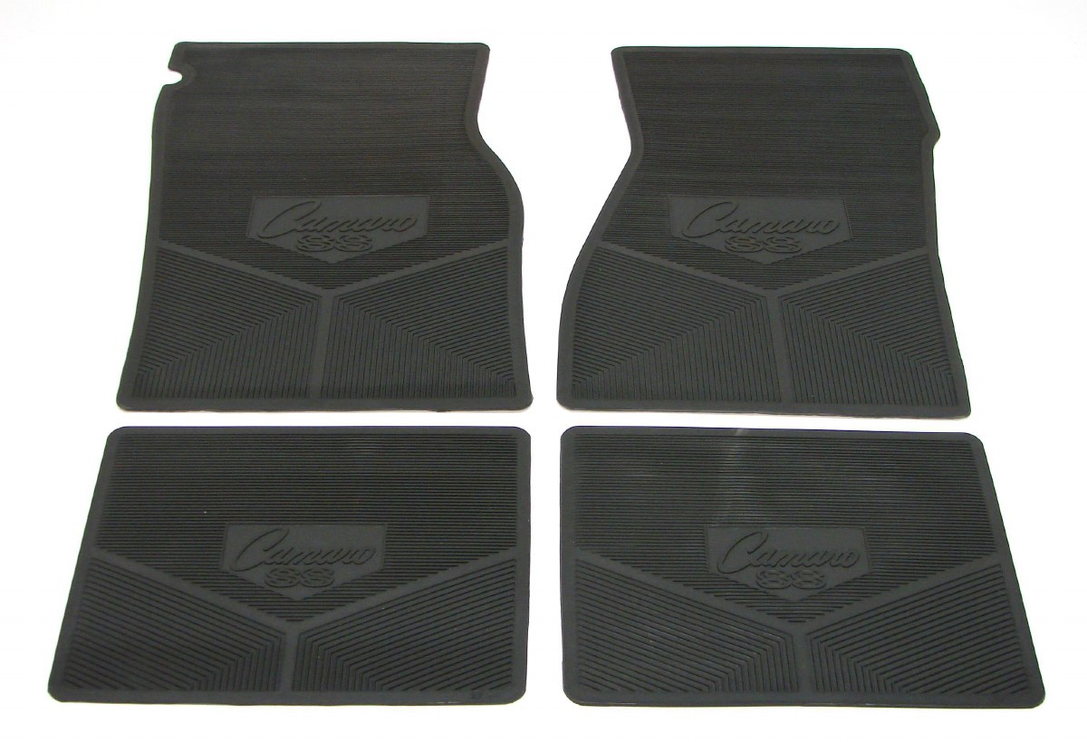 67 68 69 Camaro Rubber Floor Mats Camaro Ss Logo Black 1967