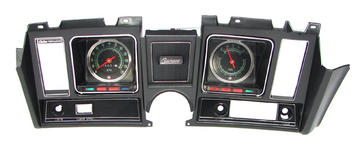 1969 Camaro Dash Cluster Assembled 120 MPH & Fuel Gauge Black - 1967