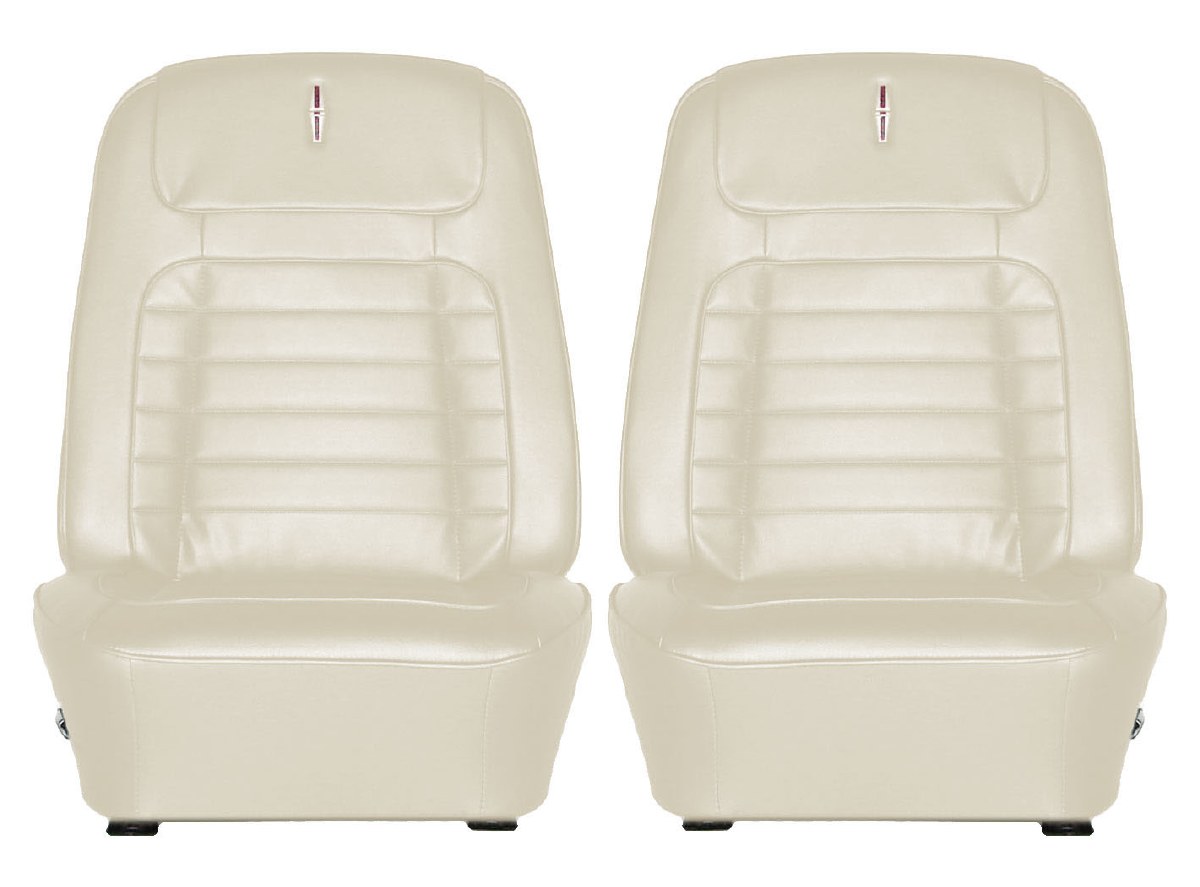1968 Camaro Deluxe Interior Bucket Seats Assembled Pearl Parchment 1967, 1968, 1969 Camaro
