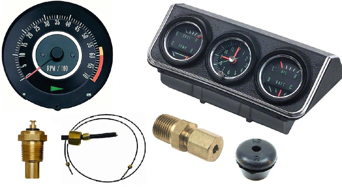 1967 Camaro Dash Instrument Cluster Gauges Set, RTX : Speedometer,  Tachometer, Oil Pressure, Water Temp, Voltmeter and Fuel