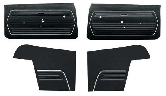 1969 Camaro Convertible Standard Interior Unassembled Door Panel Kit Black