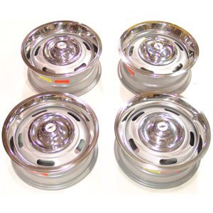 1967 1968 1969 Camaro Rally Wheel Kit 15 x 6 w/Flat Style Center Caps ...