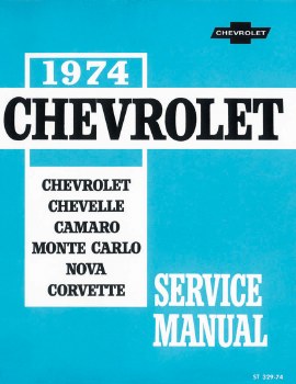 1974-75  CAMARO/SSCHEVELLE/SS/CORVETTE CHASSIS &  BODY SERVICE  MANUAL ON CD 