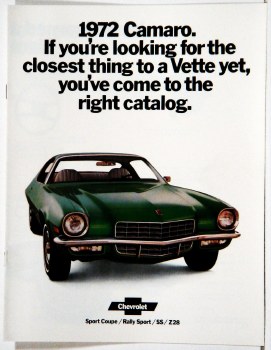 1972 Camaro Dealer Showroom Sales Brochure  OE Quality!