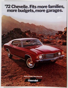 1972 Chevelle Dealer Showroom Sales Brochure  OE Quality!