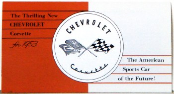 1953 Corvette Dealer Showroom Sales Brochure  OE Quality!