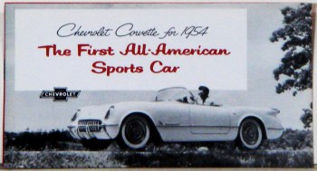 1954 Corvette Dealer Showroom Sales Brochure  OE Quality!