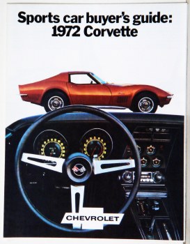 1972 Corvette Dealer Showroom Sales Brochure  OE Quality!