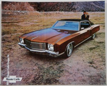 1971 Monte Carlo Dealer Showroom Sales Brochure  OE Quality!