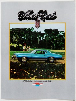 1974 Monte Carlo Dealer Showroom Sales Brochure  OE Quality!