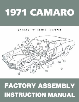 1971 Camaro Factory Assembly Manual OE Quality! Printed In The USA!