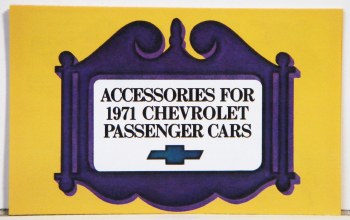 1971 Full Size Chevrolet Custom Illustrated Accessories Pamphlet