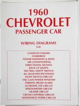 1960 Full Size Chevrolet Factory Wiring Diagram Manual