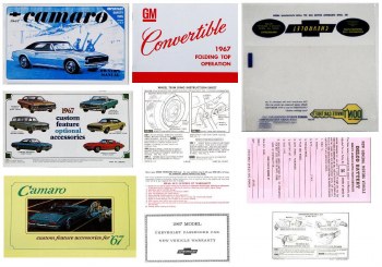 1967 Camaro Glove Box Owners Manual Kit  Convertible