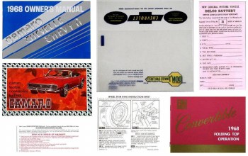 1968 Camaro Glove Box Owners Manual Kit  Convertible