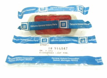 1969 Camaro NOS Rear Side Marker Lamp Lens Original GM Part# 916847