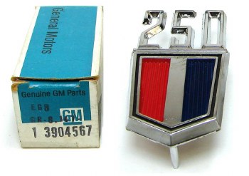 1967 Camaro NOS 250 Front Fender Emblem  Original GM Part# 3904567