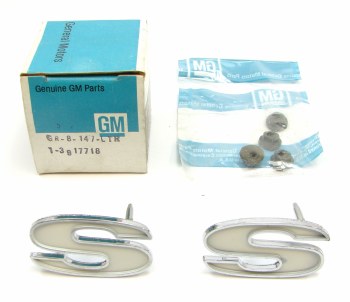 1967 Camaro NOS SS Front Fender Emblem Per Side GM Part# 3917718