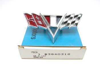 1967 Camaro NOS V-Flag Front Fender Emblem  Original GM Part# 3840318