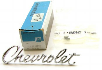 1967 Camaro NOS Chevrolet Header &amp; Trunk Lid  Emblem GM Part# 3910000