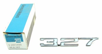 1968 Camaro NOS 327 Front Fender Emblem LH  Original GM Part# 3927483