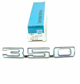 1968 Camaro NOS 350 Front Fender Emblem LH Original GM Part# 3927485