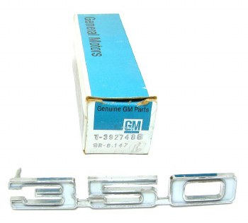 1968 Camaro NOS 350 Front Fender Emblem RH Original GM Part# 3927486